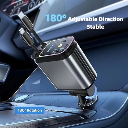 Smart 4-in-1 Retractable Car Charger