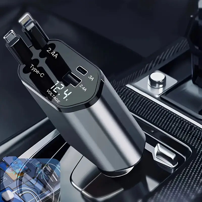 Smart 4-in-1 Retractable Car Charger